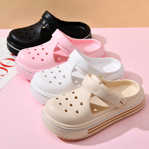 White Women's <b>Clogs</b> With Thick Soles EVA Breathable Closed Toe Outdoor Sandals - Product Image 4