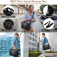 Sac à dos professionnel en cuir PU pour ordinateur portable 15 pouces, sacoche bandoulière avec fermeture éclair pour hommes - Vente en gros