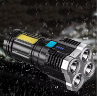 Lampe torche LED multifonctionnelle pour le camping, en stock, étanche IP65, 4 cœurs LED