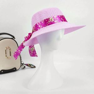 New Style Raffia Ladies Fishing Sun Visor Summer <b>Hats</b> Women Raffia <b>Straw</b> Beach <b>Hat</b> Ribbon - Product Image 3