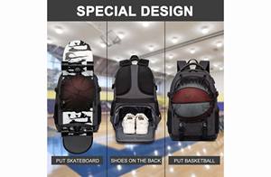 Échantillon gratuit Logo personnalisé Fabrication directe Sac à dos de sport imperméable pour hommes Sac à dos pour ordinateur portable de basketball de skateboard - Product Image 5