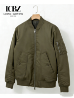 Blouson Bomber Imperméable Homme ODM en Cuir Personnalisé avec Fermeture Éclair Tactique Grande Taille Coupe-Vent Automne Vente en Gros