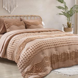 Set di biancheria da letto in stile rustico doppio bianco a tufted design boho <span class=keywords><strong>piumino</strong></span> <span class=keywords><strong>leggero</strong></span> e soffice per tutte le stagioni - Product Image 3
