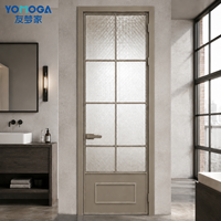 Puerta de Baño de Vidrio de Fábrica, Puerta de Privacidad Esmerilada con Bisagras de Aluminio para Venta al por Mayor