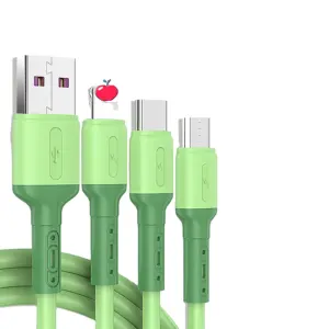 3 In 1 Usb Charger Cable Liquid Silicone Rubber 1 Drag 3 Fast Charge Android Type-C Cable Assembly
