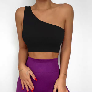 เสื้อชั้นในโยคะแบบไร้ตะเข็บสำหรับผู้หญิงไซส์ใหญ่ แบบคล้องไหล่ข้างเดียว เนื้อผ้านุ่ม สำหรับออกกำลังกาย ฟิตเนส ยิม ปรับแต่งได้ - Product Image 1