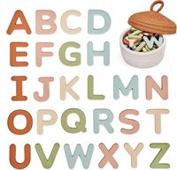 Lettres magnétiques en silicone personnalisées, vente chaude, aimants de réfrigérateur à prise facile, alphabet pour enfants, construction de mots, caractères éducatifs