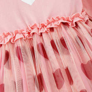 Baby Clothes Spring Long Sleeve Heart Print Tulle A-line Girls Dresses <b>Cute</b> Kids Clothing Ruffles Dresses for Girls - Product Image 5