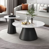 Table basse en métal de style moderne et luxueux italien avec plateau en ardoise, combinaison haute/basse, salon, petit appartement, table d'appoint