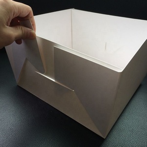 Sunshie Custom Logo 12 Inch <b>White</b> Cake <b>Boxes</b> 12 X 12 X 6 Inches Bulk with Window and Matt Lamination Embossing - Product Image 3