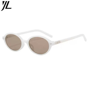 Gafas de Sol Retro Ovaladas Estilo Nerd, de Alta Gama, Modernas, Estilo Influencer de <span class=keywords><strong>Xiaohongshu</strong></span>/Instagram, Lentes Degradadas con Protección UV - Product Image 4