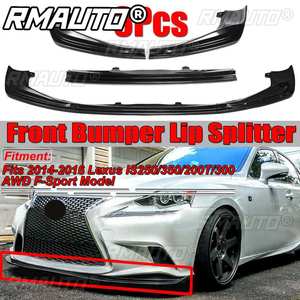 New Carbon Fiber Look 3Piece Car Front Bumper <b>Splitter</b> Lip Kit Diffuser Guard for Lexus IS250/350/200T/300 AWD F-Sport 2014-2016 - Product Image 1