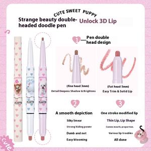 <span class=keywords><strong>FLORTTE</strong></span> Crayon à lèvres et rouge à lèvres à double extrémité Nude Matte Natural avec crayon de maquillage à étiquetage solaire - Product Image 3