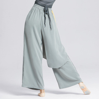 Pantalon large à jambe unique pour femme adulte, faux deux pièces, pantalon de danse classique, culottes