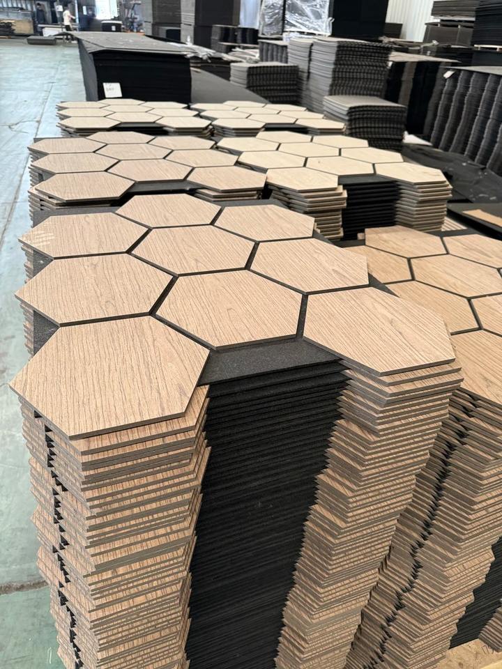 Modern Hexagonal Acoustic Panels Sound Absorption Polyester Fiber Wall ...