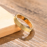 Hochglanzpolierter Roségold-Plattierter Wolframstahl Glatter Abgeschrägter Schlichter Ring 2mm 4mm 6mm 8mm Trendiger Unisex-Ring