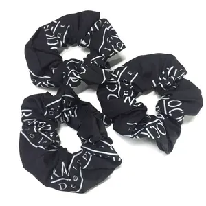 2021 High Quality Strong Wholesale Custom Designer Printed Sublimate Scrunchy Satin Silk Hair Scrunchies With Logo