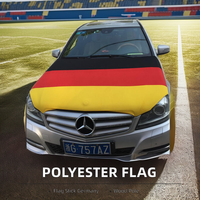 100% Polyester 14*21cm Allemagne Drapeau de bâton à main avec poteau pour décor de voiture et fans de football