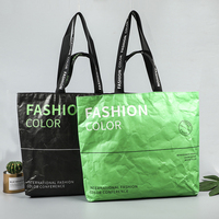 Sac fourre-tout en papier Dupont lavable avec longue poignée et fermeture éclair, doublure en coton et lin, sac de voyage et de shopping