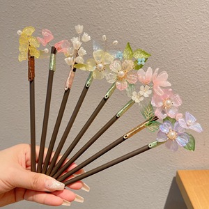 Wholesale New <strong>Chinese</strong> Ancient Style Step Shake Floral Design Sandalwood <strong>Hairpin</strong> Fashionable Versatile High-end for Women Wedding - Product Image 3