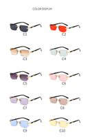 Gafas de Sol Rectangulares sin Montura de PC Color Caramelo al por Mayor para Mujer y Hombre, Lentes de Moda para Fiesta, Gafas de Sol con Protección UV400