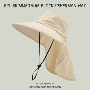 Big-Brimmed Sun-Block Fisherman Hat Breathable UV Protection Outdoor Camping Fishing Hat Adult Spring Summer - Product Image 3