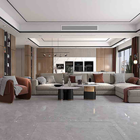 Carrelage en porcelaine aspect marbre gris clair 800x800mm, facile à nettoyer, imperméable, pour sol, mur, salon, hôtel