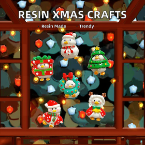 Colorido resina árbol <span class=keywords><strong>de</strong></span> Navidad muñeco <span class=keywords><strong>de</strong></span> nieve <span class=keywords><strong>pato</strong></span> figuritas para manualidades <span class=keywords><strong>de</strong></span> decoración DIY parte posterior plana álbum <span class=keywords><strong>de</strong></span> recortes Navidad Halloween graduación - Product Image 2