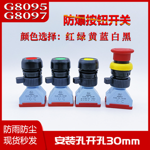 G8095 G8097 สวิตช์ปุ่มกดป้องกันการระเบิด ขนาด 30 มม. สีแดง เขียว เหลือง น้ำเงิน ขาว ดำ ตัวเลือกสี - Product Image 5