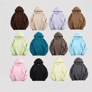 Hoodie ukuran besar Terry Prancis kualitas tinggi Hoodie potong uniseks Hoodie kustom bordir cetak Puff pria