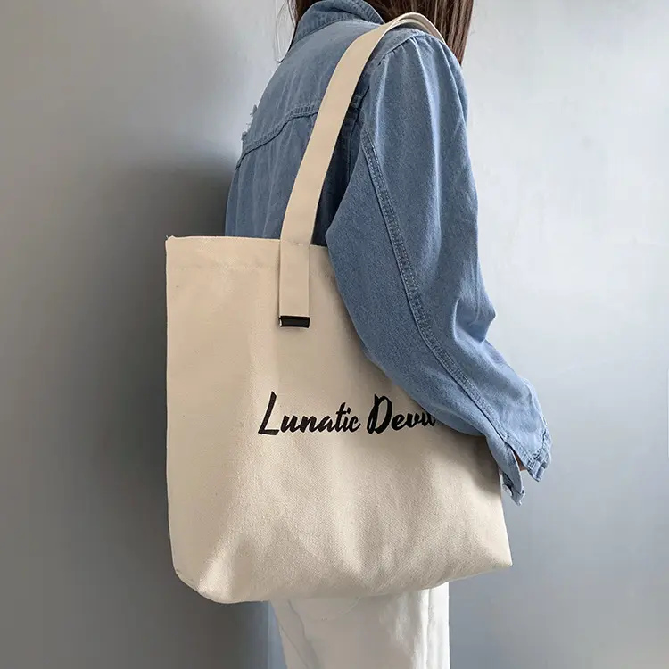 Canvas tote bag shoulder bag waterproof top design cotton canvas beach bag for women
