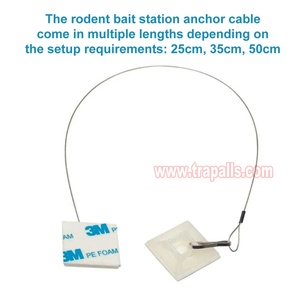 Boîte à appâts pour rongeurs d'extérieur et d'intérieur avec câble de fixation, kit de colle d'ancrage pour station d'appâts, câble d'ancrage pour station d'appâts pour rongeurs - Product Image 2