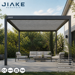 Copertura per Patio Motorizzata in Alluminio Jiake con Tetto a Lamelle Elettriche per Giardino <span class=keywords><strong>e</strong></span> Terrazza, Gazebo Bioclimatico con Tettoia a Lamelle - Product Image 1