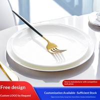 Assiette à steak ronde de style occidental, usage commercial pour hôtel et restaurant, compatible micro-ondes, exquise, moderne et minimaliste