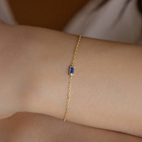Bracelet délicat en acier inoxydable plaqué or 18 carats avec zircon coloré et pierres de naissance des 12 mois pour femme - Vente en gros