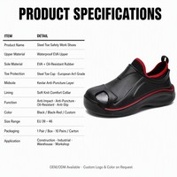 Chaussures de travail de cuisine anti-perforation avec embout en acier, imperméables, résistantes aux chocs SRC, chaussures de sécurité pour chef, pour l'industrie
