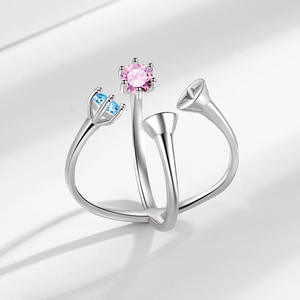 Anillo de Circonio Personalizado de Alta Calidad, Diseño de Lujo con Baño de Rodio Único para Bodas y Fiestas - Product Image 2