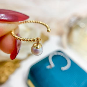 Anneau en argent S925 à faire soi-même, magnifique porte-bijoux en argent avec perles rondes de 7 à 9 mm, anneaux de perles 10079 - Product Image 1