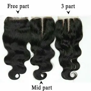 Volledige Cuticula Uitgelijnd Haar Virgin Remy Braziliaanse Menselijk Haar 4 "* 4" Kant Frontale Sluiting Recht, body Wavey Krullend Stijlen