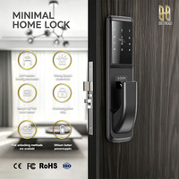 Cerradura de Puerta Moderna con Huella Dactilar, WiFi, APP, Contraseña, Tarjeta IC, Desbloqueo con Llave, IP68, Acero Inoxidable, Seguridad