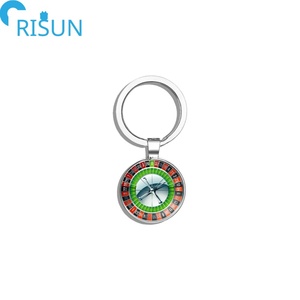 Mini llavero de ruleta rusa de Metal esmaltado personalizado, colgante de brújula creativa giratoria, regalos, llavero para decoración de monedero - Product Image 6