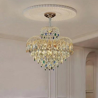Lustre en cristal léger de luxe moderne et design vintage pour salon, salle à manger, chambre, villa, hôtel, décoration intérieure, lampes suspendues colorées