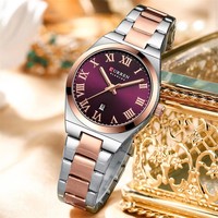 CURREN 9095, reloj de moda de lujo para mujer, relojes clásicos de cuarzo para mujer, reloj de pulsera elegante de acero inoxidable resistente al agua para mujer