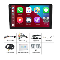 Radio de Auto con Pantalla Táctil IPS Doble DIN de 9 Pulgadas, Reproductor GPS, Carplay Inalámbrico, Bluetooth, Wifi, Video, Audio, Unidad Principal Multimedia