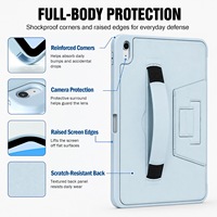Étui pour tablette avec sangle de maintien, support pliable, protection robuste antichoc pour iPad Pro 11 Air11 Mini 7 6