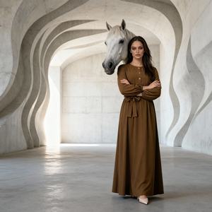 Abaya de fête élégante en polyester à paillettes de luxe pour femmes musulmanes, fournisseur en gros de robes sur mesure - Product Image 3