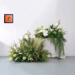 Composition florale artificielle réaliste pour allée de mariage, faite à la main, verdure sauvage, chemin de fleurs pour allée, photomaton, haute qualité - Product Image 5