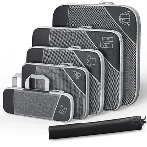 Reise-Nylon-Stoff netz mit großer Kapazität Sichtbares, kompaktes Aufbewahrungsgepäck-Organizer-Taschen set