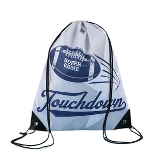 High Quality 210D Thermal Sublimation Polyester Backpack Custom Wholesale Digital Printing Drawstring Bag for Sports Promotion