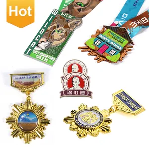 Unique Design Custom Logo Spinner Sport Medallion Metal 3D Hollow Out Enamel Sports Marathon Custom Spinning Medal for Souvenir